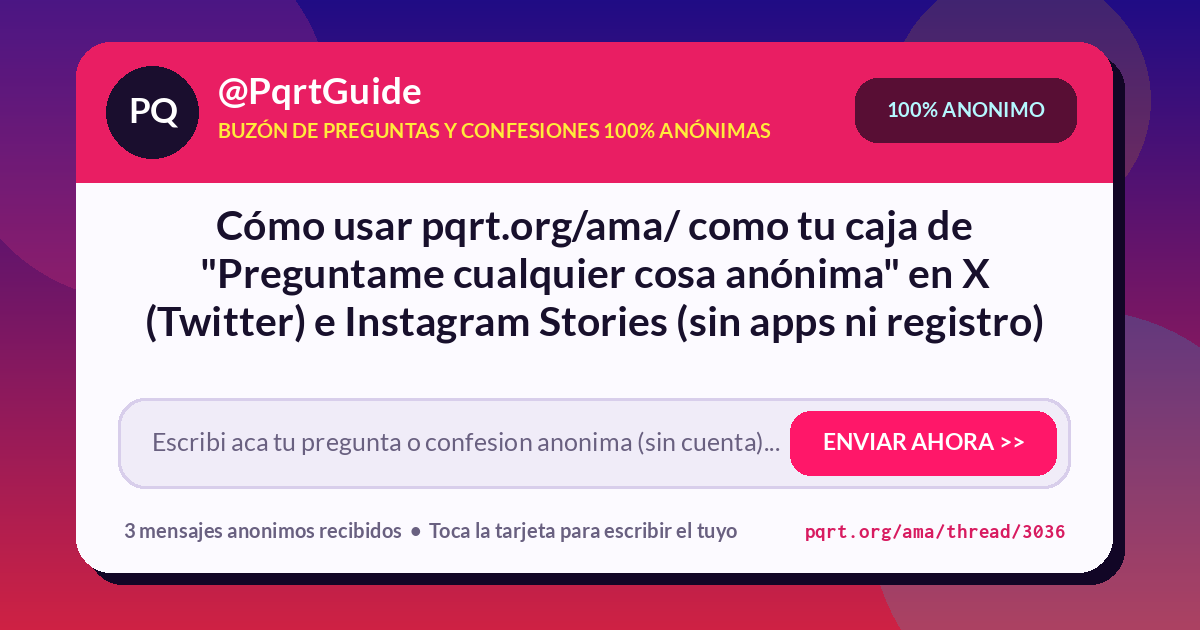Tarjeta de Preguntas Anónimas #3036